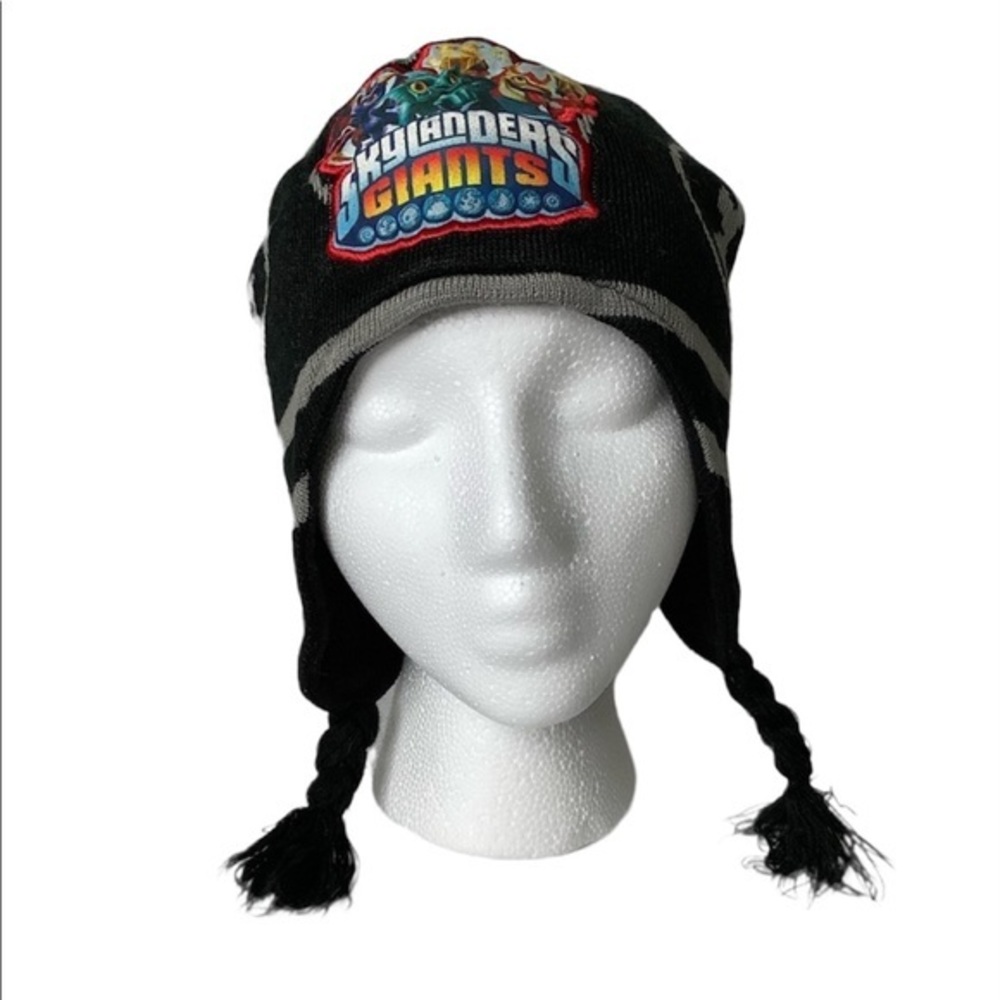 Skylanders Giants Logo knit fleece braided beanie hat size OS EUC
